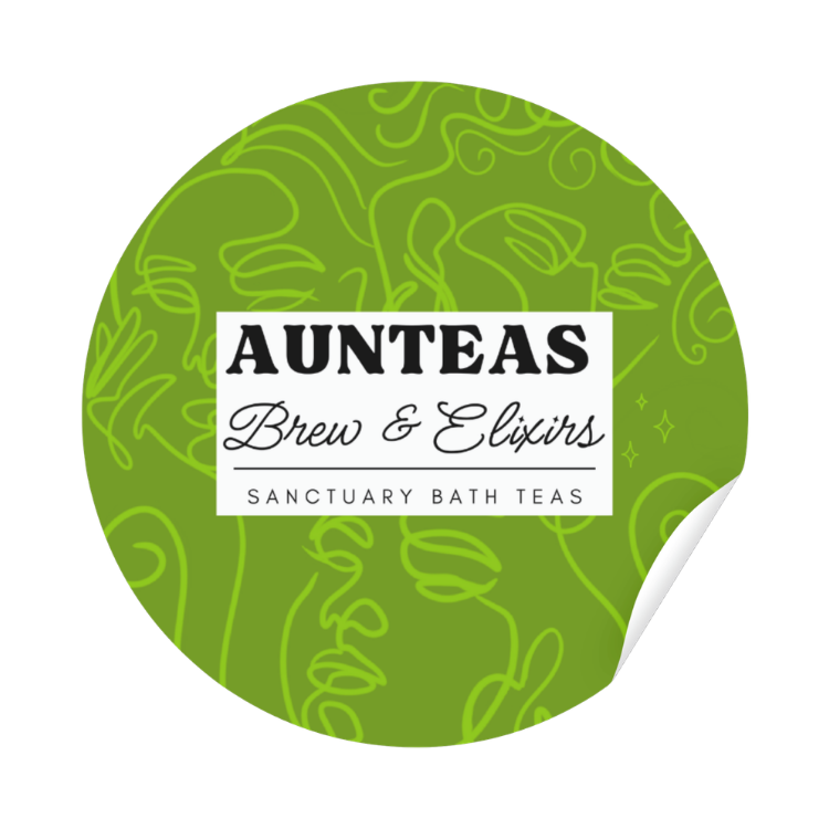 Aunteas Brew Custom Designed labels packaging
