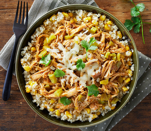 don lee farms shredded chicken cauliflower rice bowl