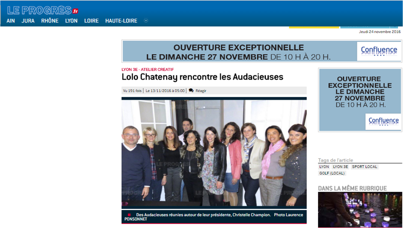 Article journal "Le Progrès"