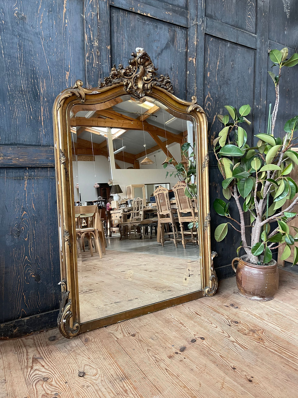 Miniature : Miroir rocaille doré 