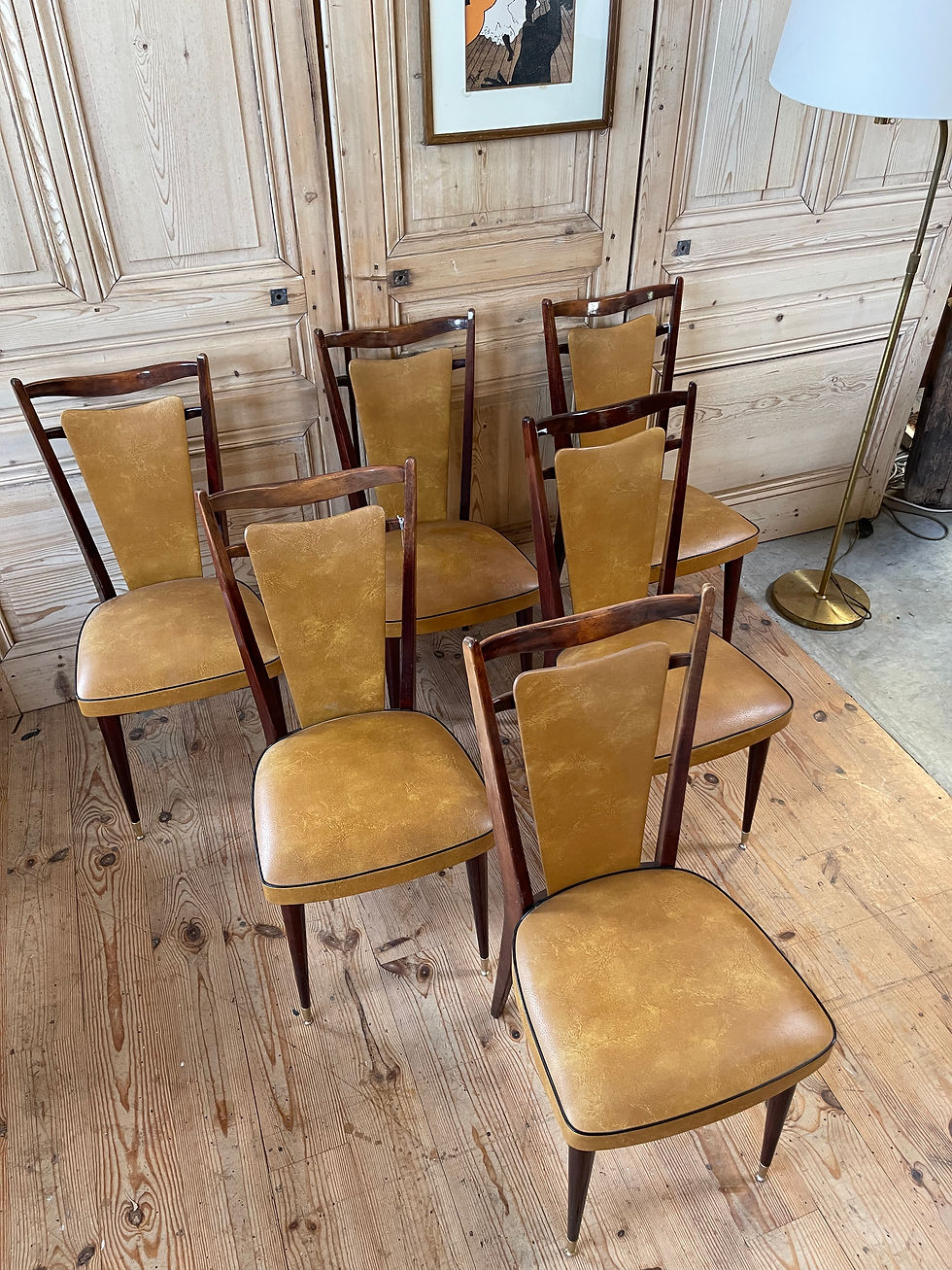 Miniature : Ensemble de 6 chaise Baumann années 60