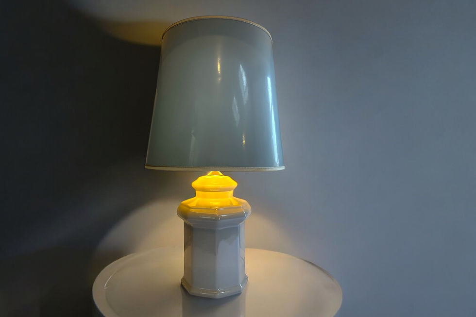 Miniature : Grande lampe grise / bleue en céramique 