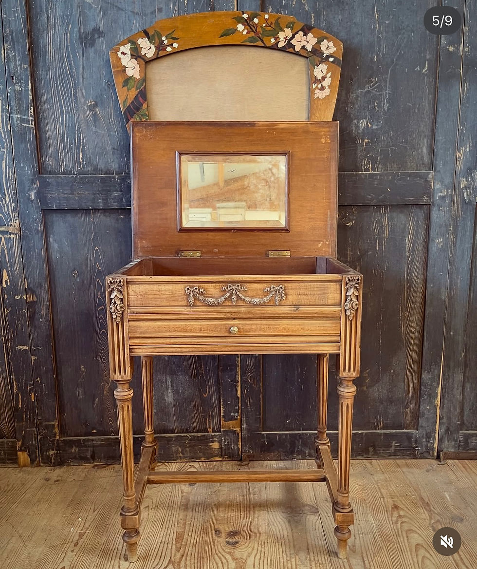 Miniature : Coiffeuse / travailleuse ancienne style Louis XVI