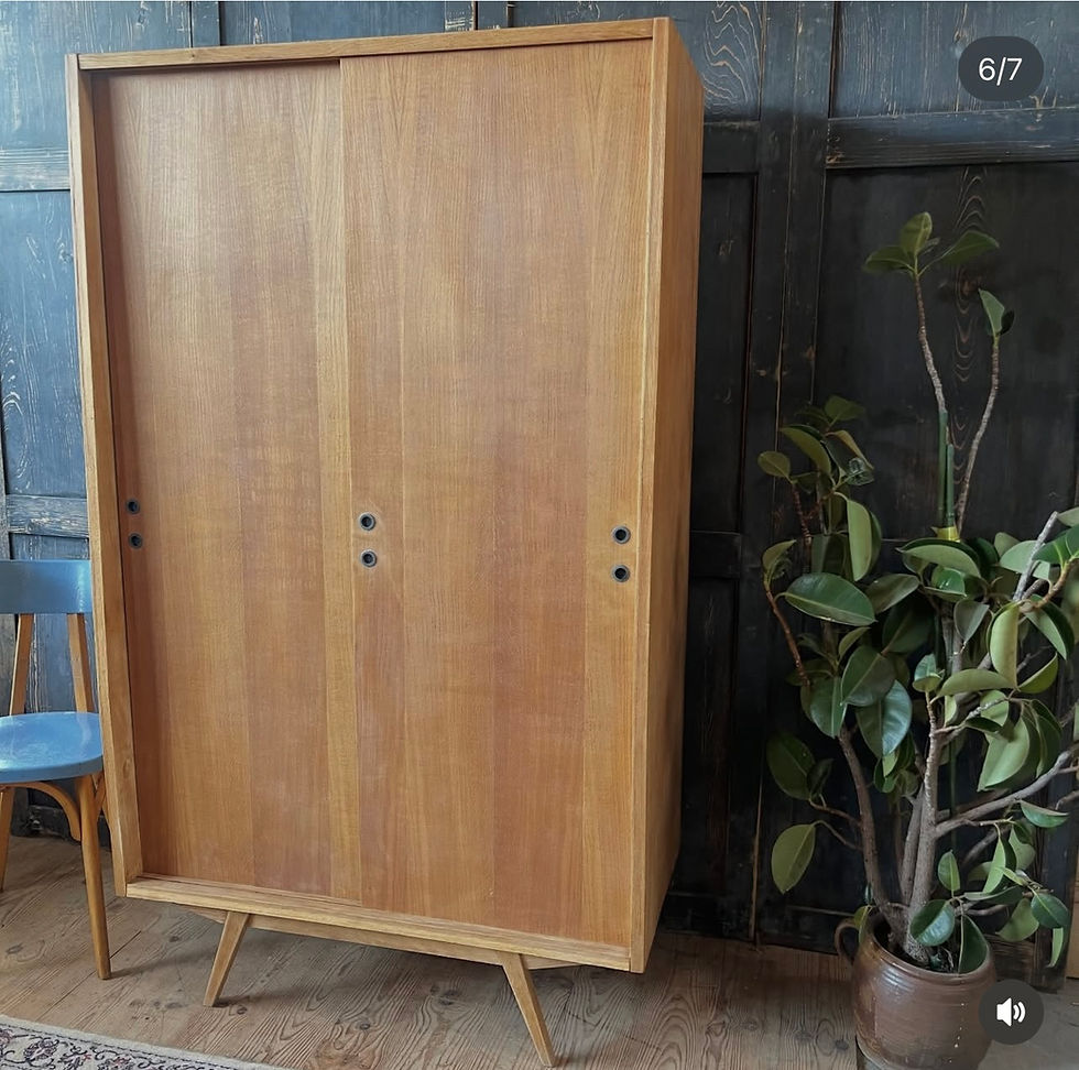 Miniature : Armoire vintage années 60 à portes coulissantes