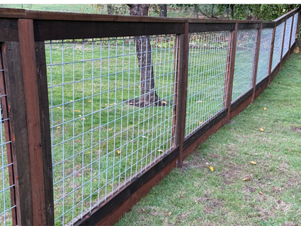 Custom pre stained hog panel fence. 