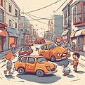 little kids playing in the street with cars unsafe.