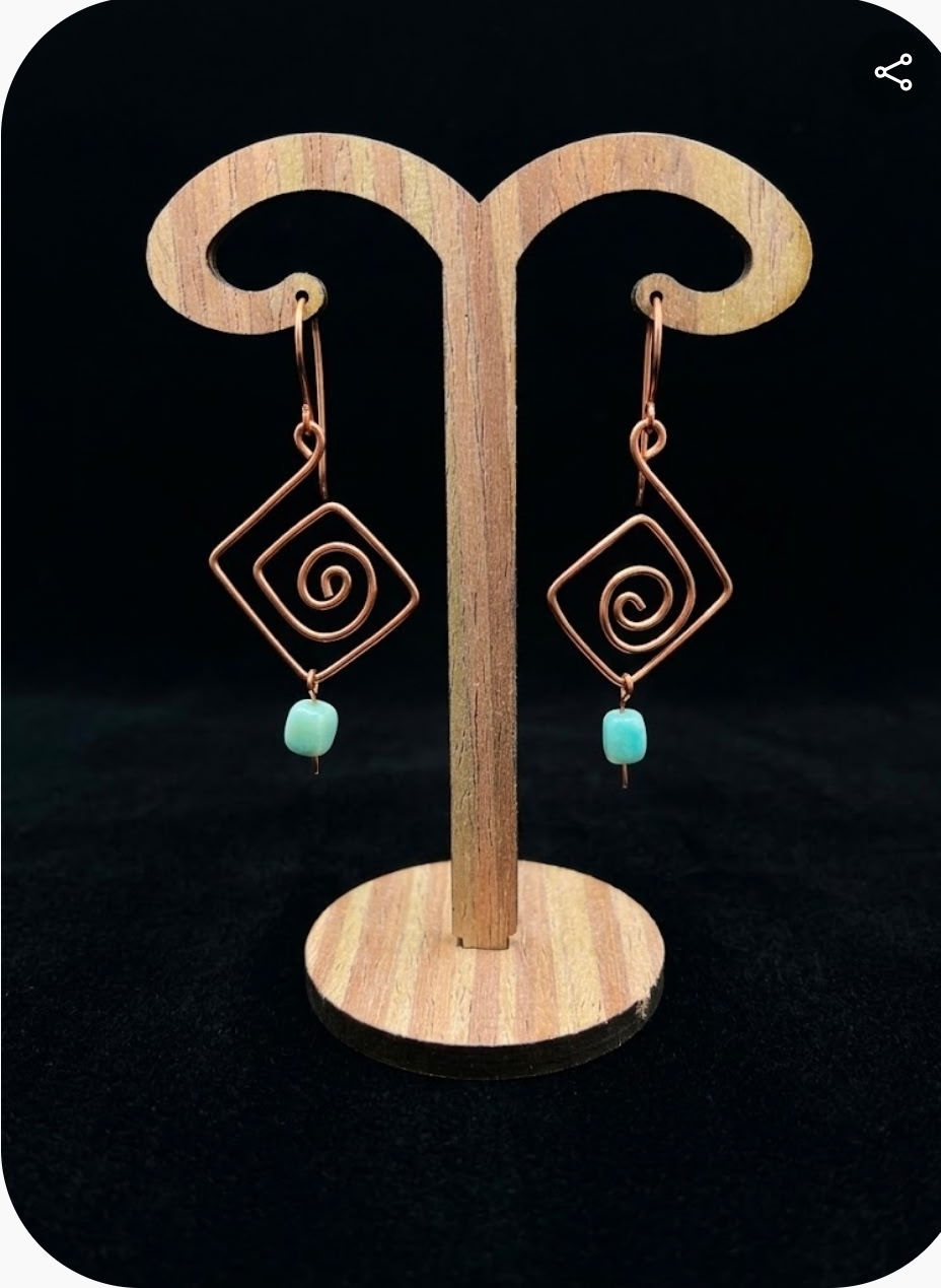 Russian Amazonite w/ Swirls in Copper Wire