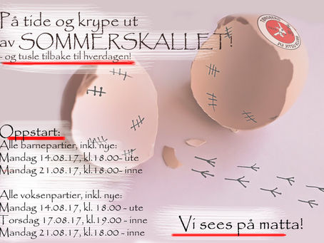 Oppstart høst 2017
