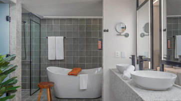 Banheiro com banheira no Japaratinga Lounge Resort All Inclusive