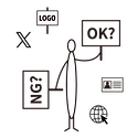 ロゴの使用範囲を確認するアイコン