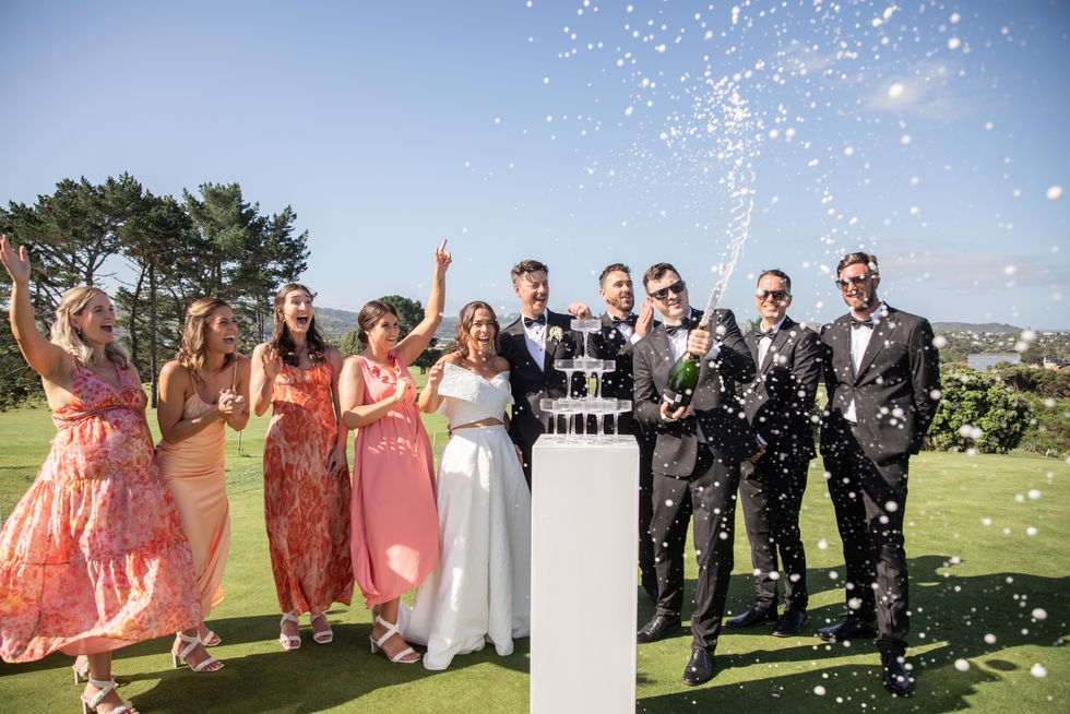 Champagne spray at the Raglan Golf Club