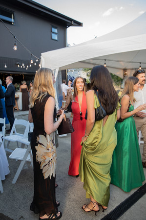 Wedding guests chatting