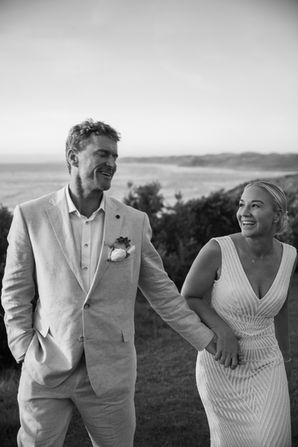 Newlyweds at Raglan Beach, Waikato