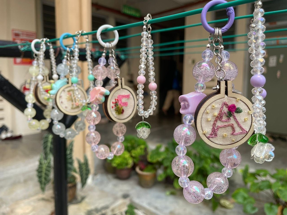 Thumbnail: Handmade Phone Chain  with Embroidery 