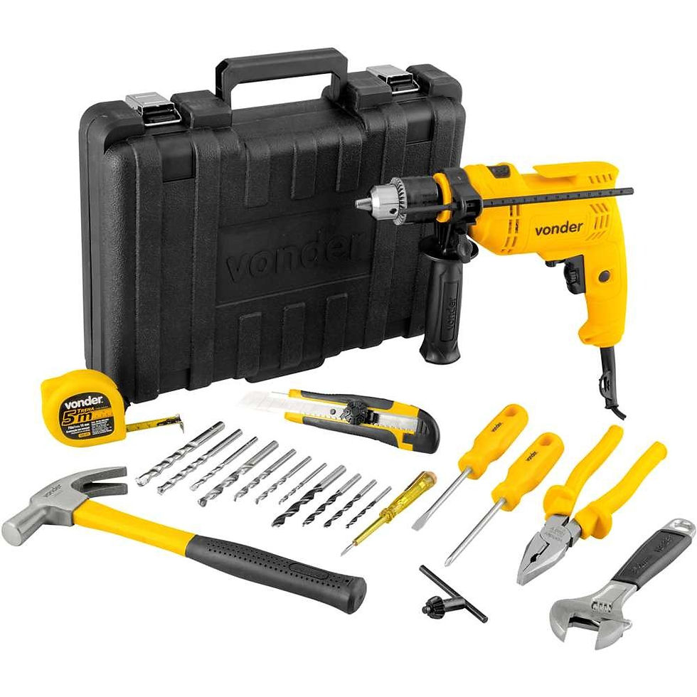 Miniatura: FURADEIRA DE IMPACTO 1/2" 550 W 127 V~ COM JOGO DE 19 ACESSÓRIOS FIV 519 VONDER