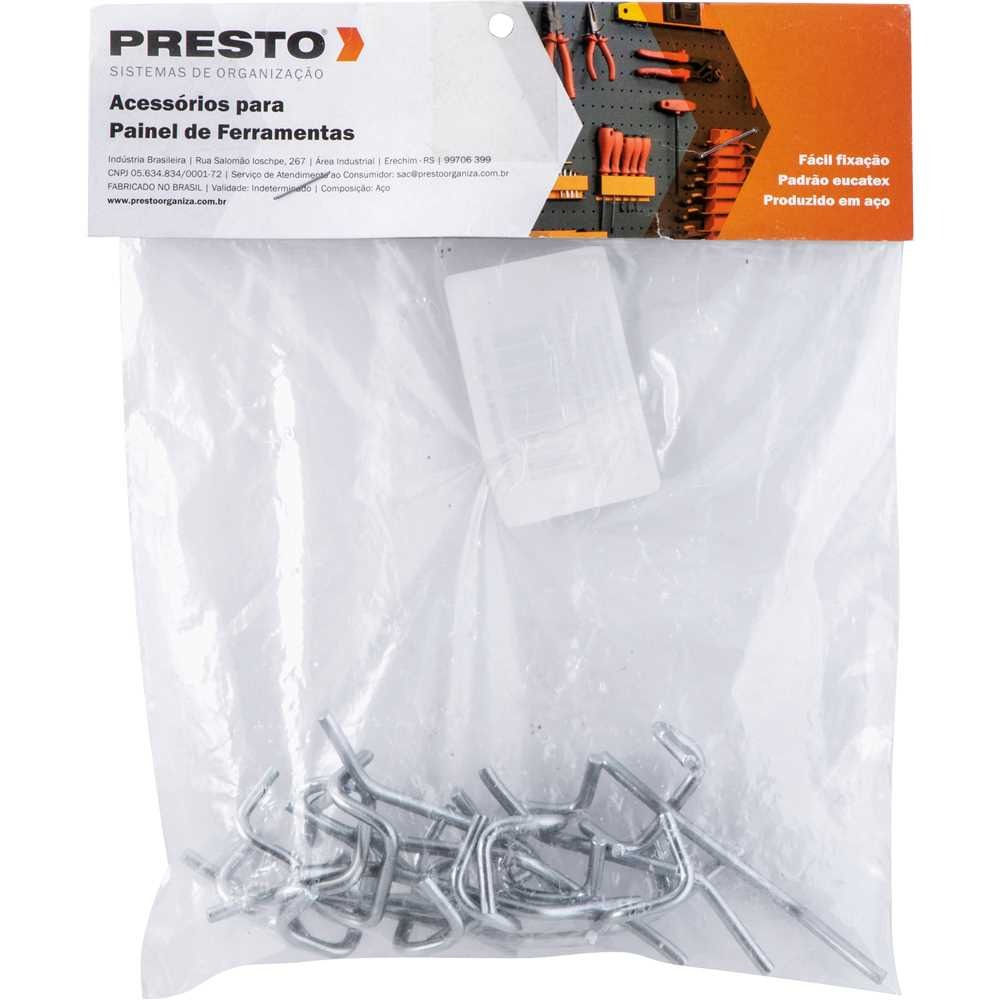 CONJUNTO DE GANCHOS SIMPLES 10 PEÇAS 90411 PRESTO
