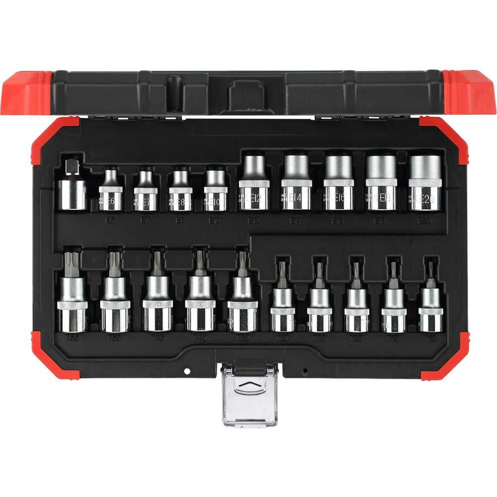 JOGO DE SOQUETES HEXALOBULAR ENCAIXE DE 3/8" E 1/2" 20 PEÇAS R68003020 GEDORE