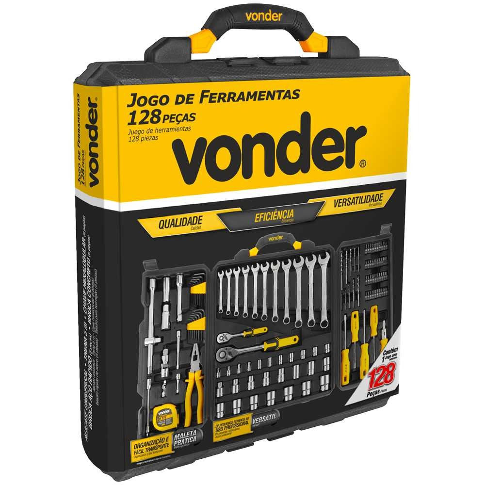 JOGO DE FERRAMENTAS COM 128 PEÇAS EMBALAGEM FECHADA VONDER