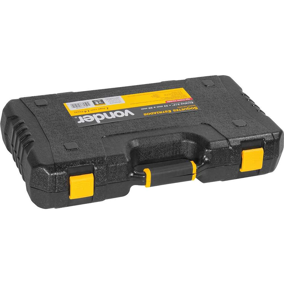 Miniatura: JOGO DE SOQUETES ESTRIADOS ENCAIXE 3/4" 22 MM A 50 MM COM 14 PEÇAS VONDER