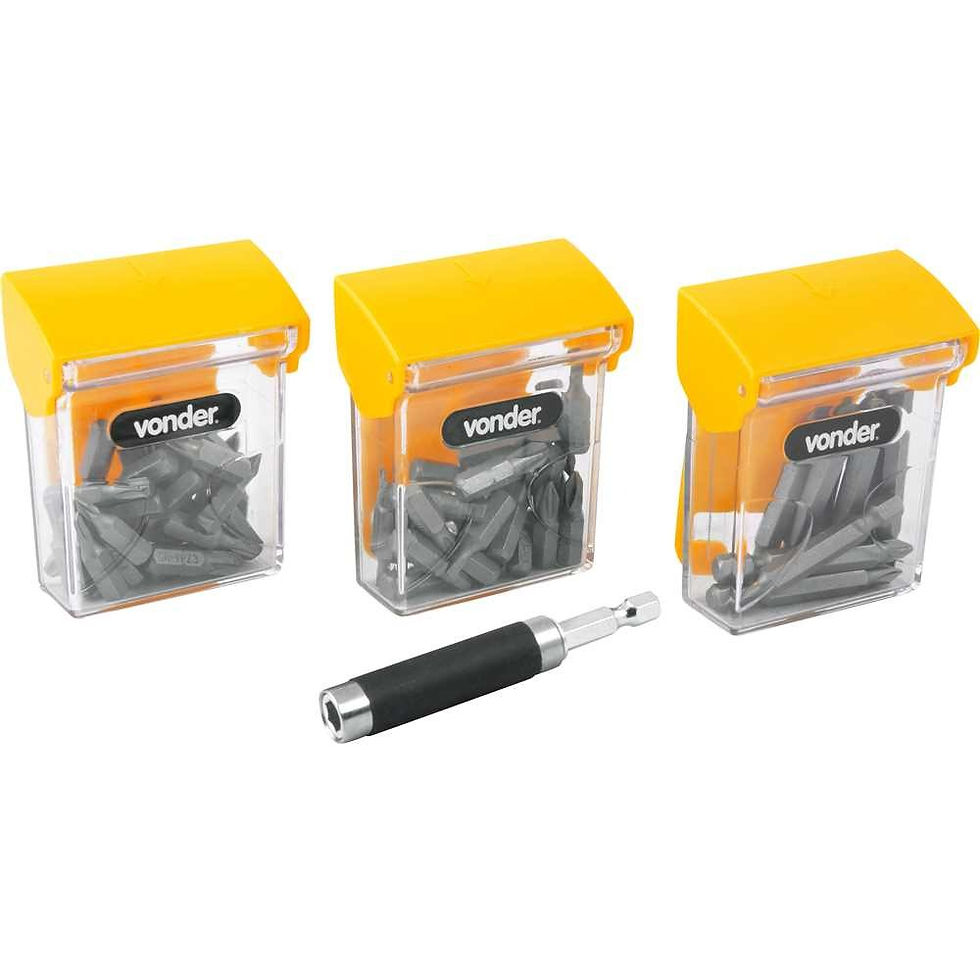 Miniatura: JOGO DE BITS/PONTEIRAS COM 61 PEÇAS ENCAIXE SEXTAVADO DE 1/4" VONDER