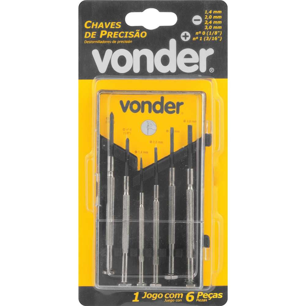 JOGO DE CHAVES DE FENDA/PHILLIPS DE PRECISÃO VONDER