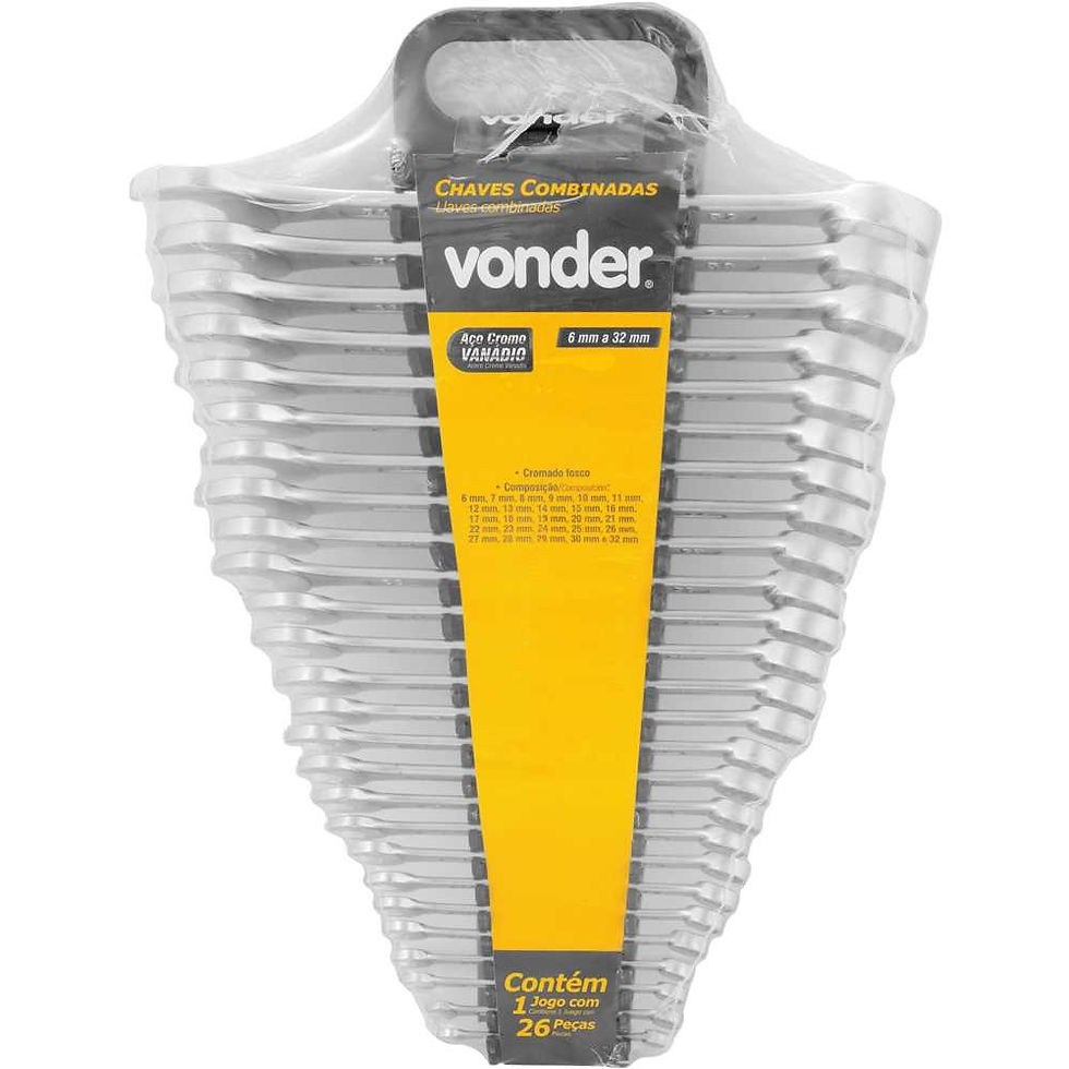 Miniatura: JOGO DE CHAVES COMBINADAS 6 MM A 32 MM 26 PEÇAS COM SUPORTE VONDER