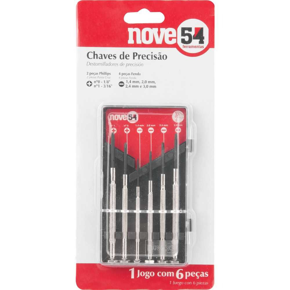 JOGO DE CHAVES DE FENDA/PHILLIPS DE PRECISÃO NOVE54