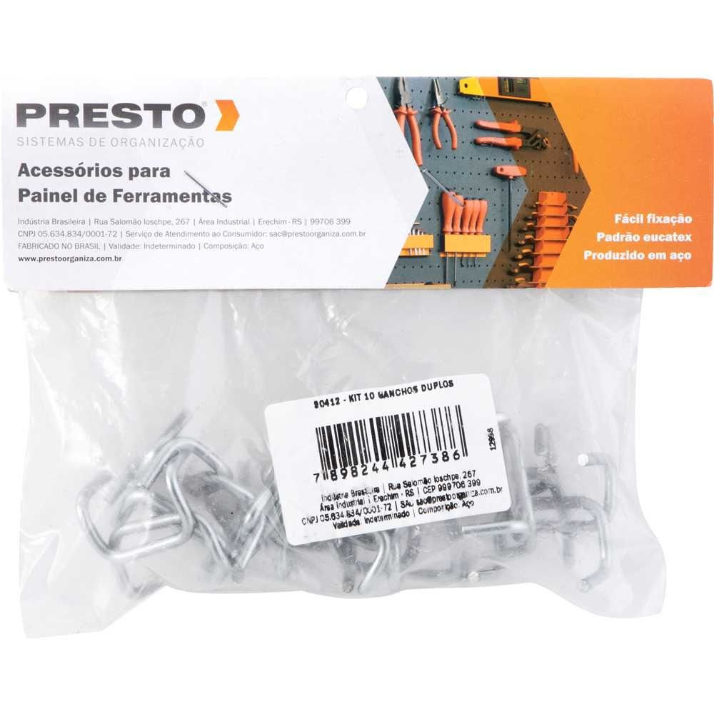 CONJUNTO DE GANCHOS DUPLOS 10 PEÇAS 90412 PRESTO