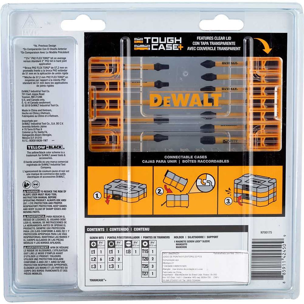 Miniatura: JOGO DE BITS/PONTEIRAS COM 22 PEÇAS DWA2FTS22IR DEWALT