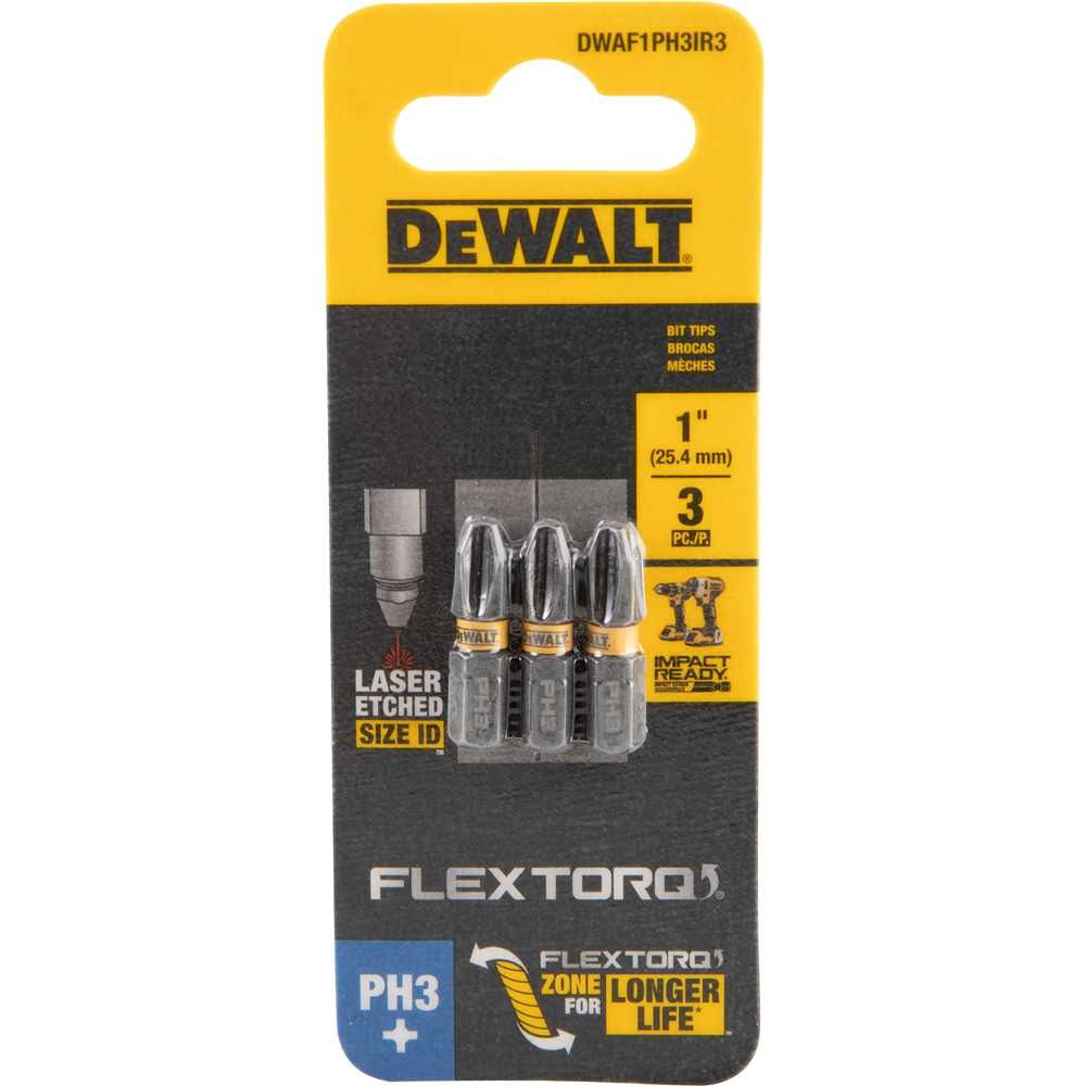 JOGO DE BITS PONTEIRAS PHILLIPS COM ENCAIXE DE 1/4" PH3 X 25 MM FLEXTORQ 3.0