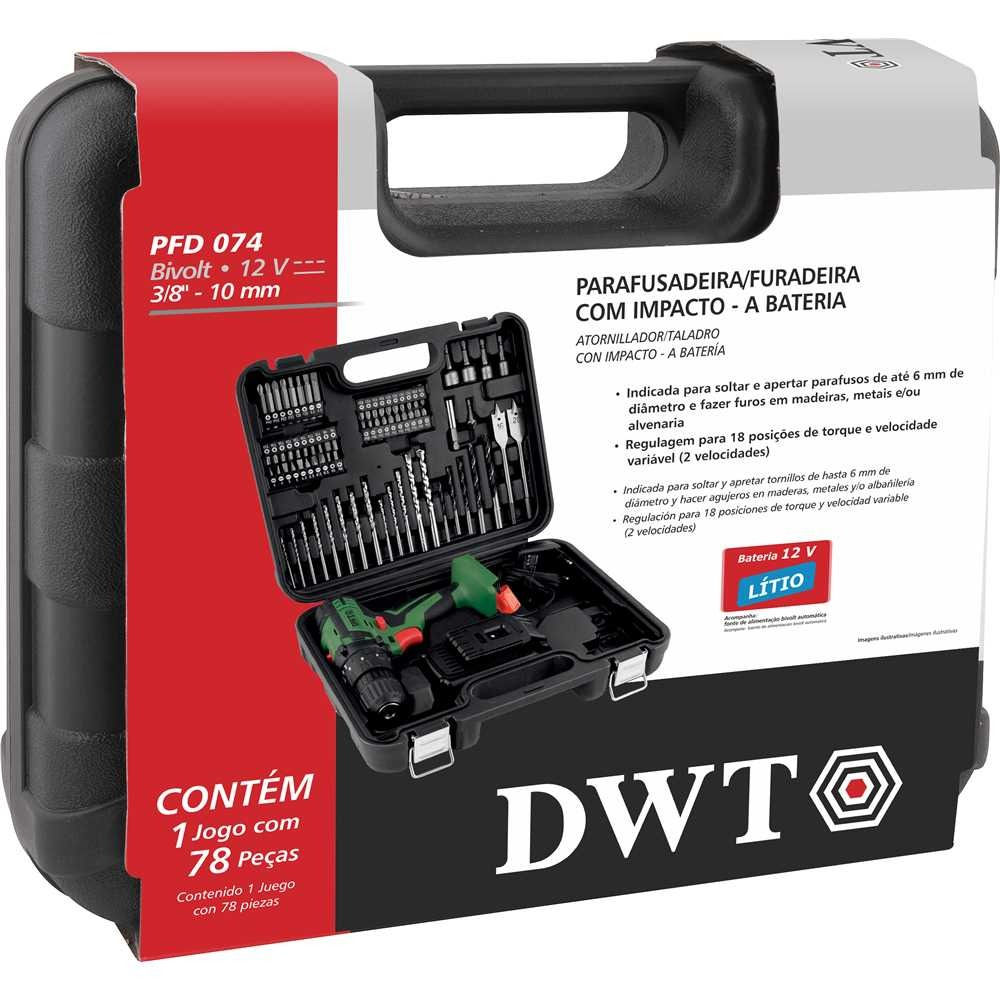 PARAFUSADEIRA/FURADEIRA DE IMPACTO A BATERIA 12 V FONTE BIVOLT AUTOMÁTICA