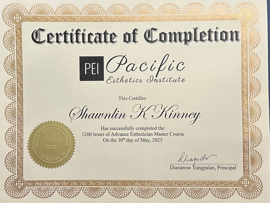 instructor training certificate