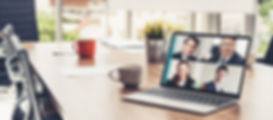 Video call business people meeting on vi