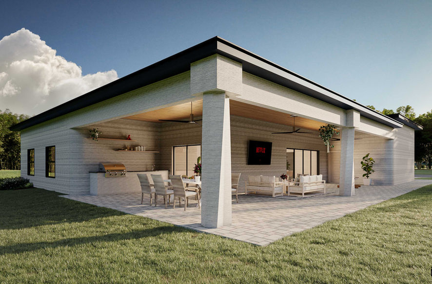 Pro Build 3D printed model home exterior