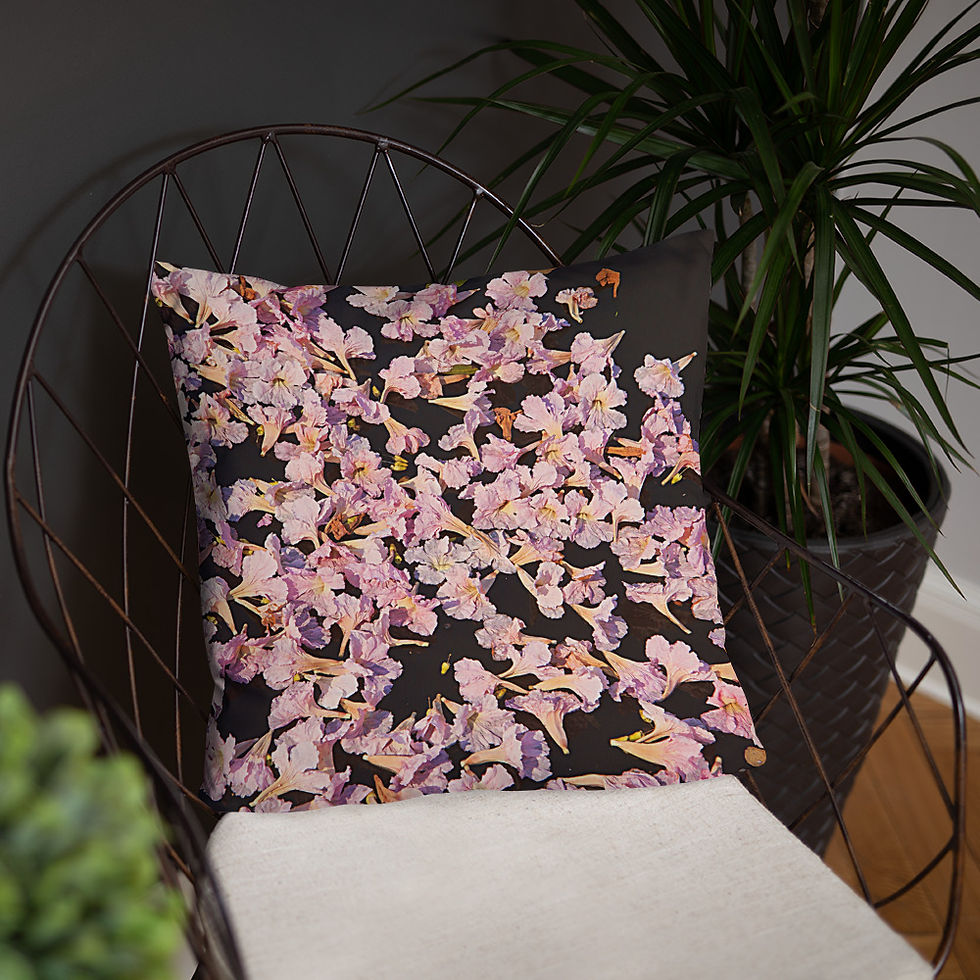 Thumbnail: Decorative Pink Tabebuia Petals Pillow