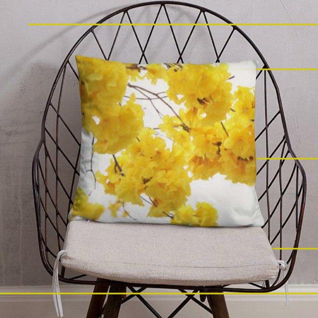 Decorative Yellow Tabebuia Pillow