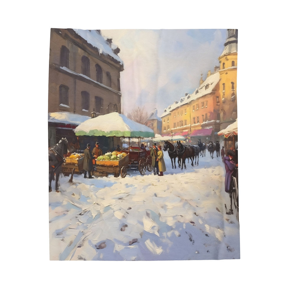 Thumbnail: Old timely market 1 Velveteen Plush Blanket