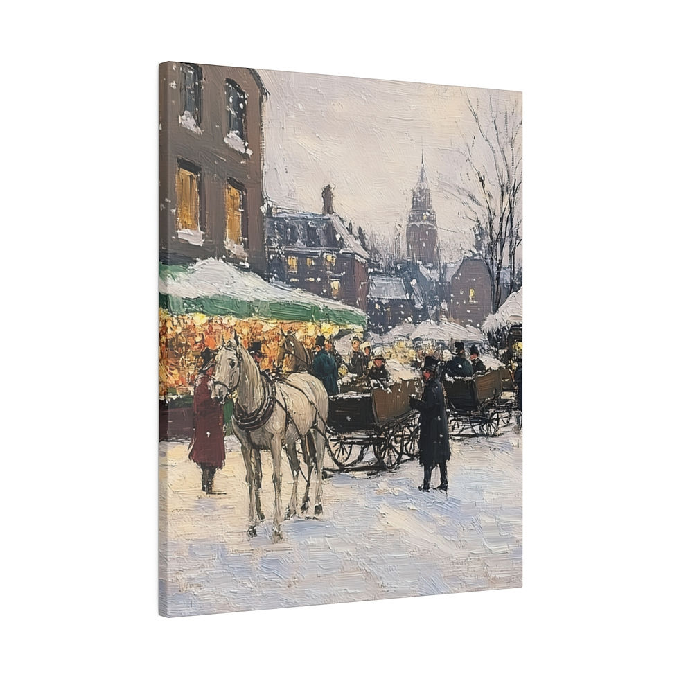 Thumbnail: Old timely market 4 Matte Canvas, Stretched, 0.75"
