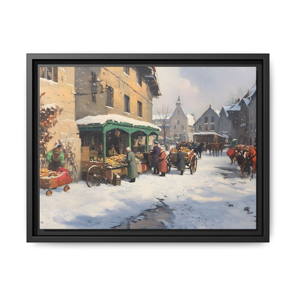 Thumbnail: Old timely market 2 Matte Canvas, Framed (Multi-color)