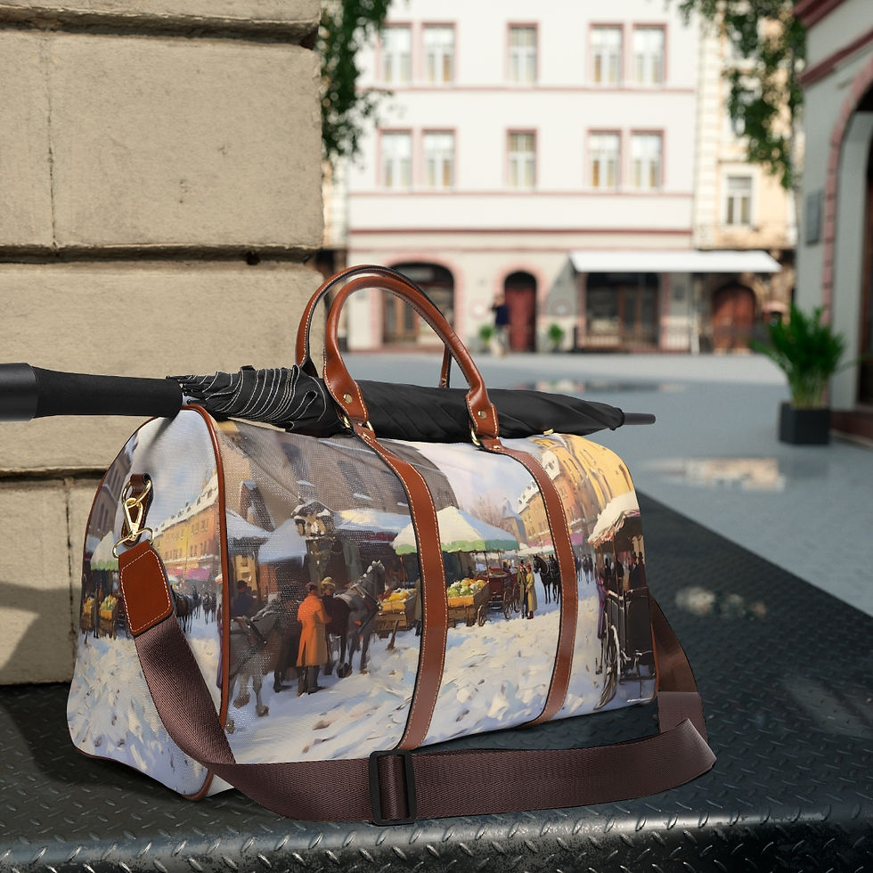 Thumbnail: Old timely market 1 Waterproof Travel Bag