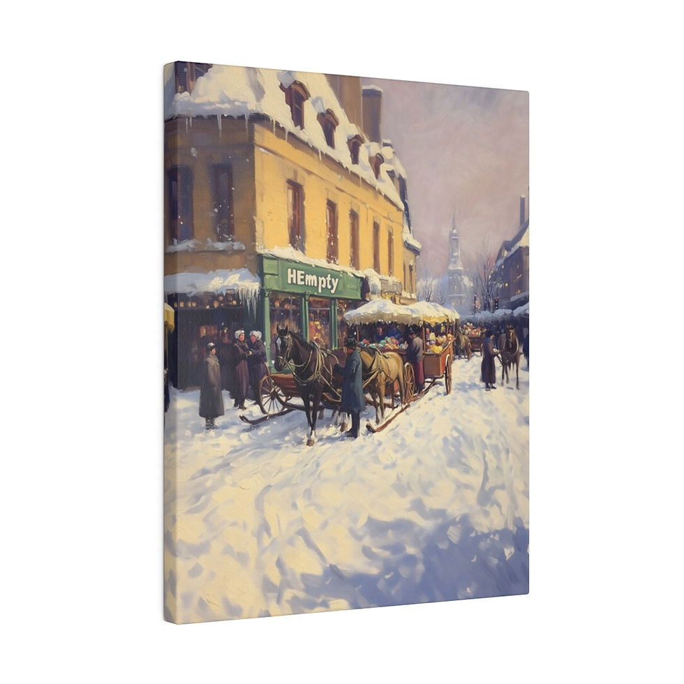 Thumbnail: Old timely market 3 Matte Canvas, Stretched, 0.75"
