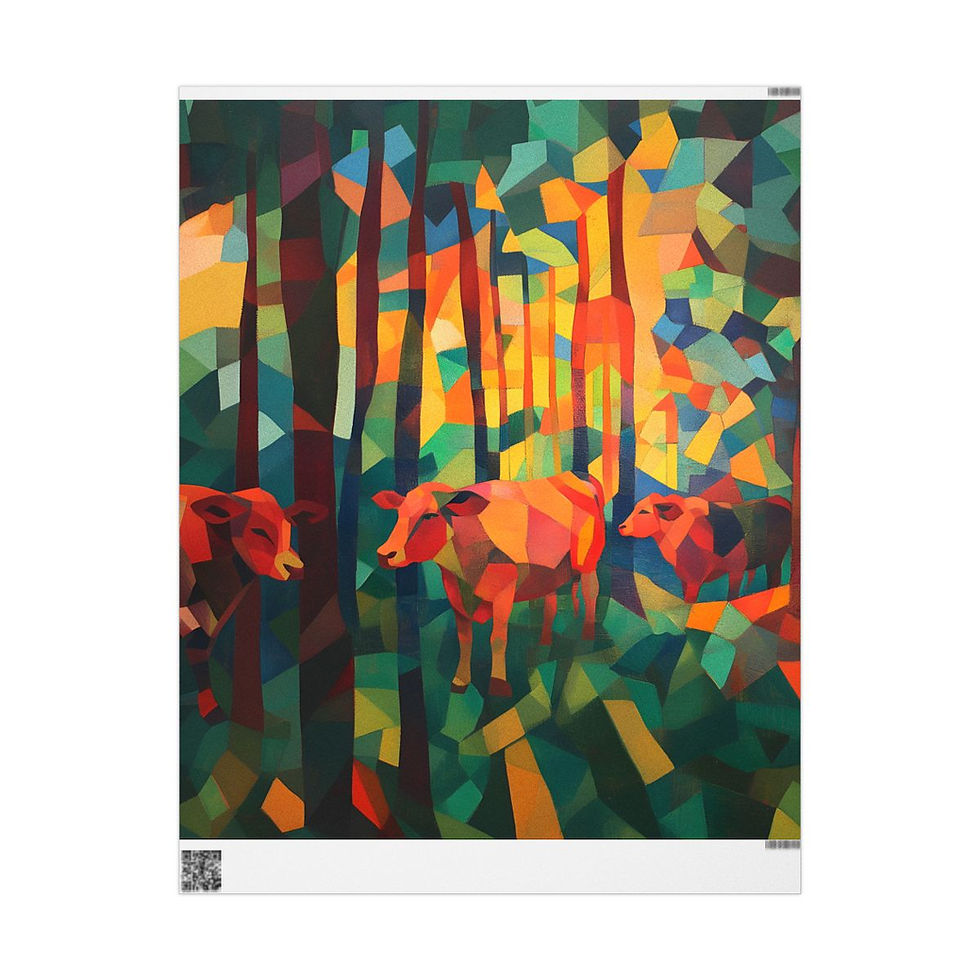 Thumbnail: Cow 2 Oil Painting Wrapping Papers