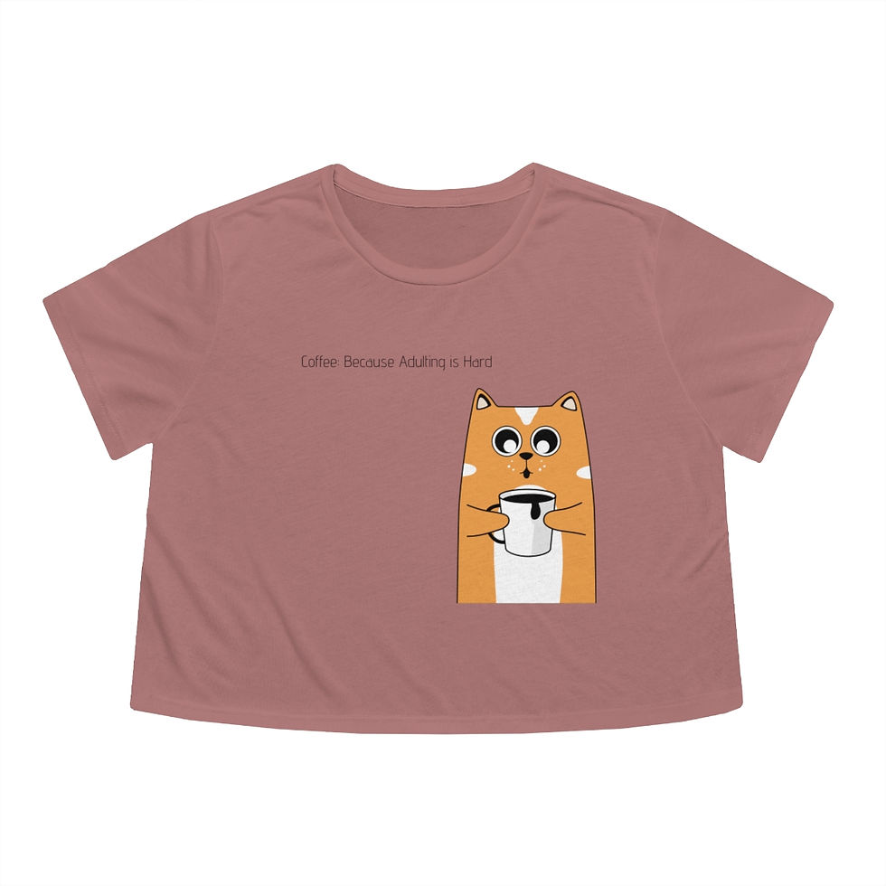Thumbnail: Coffee Women's Flowy Cropped Tee