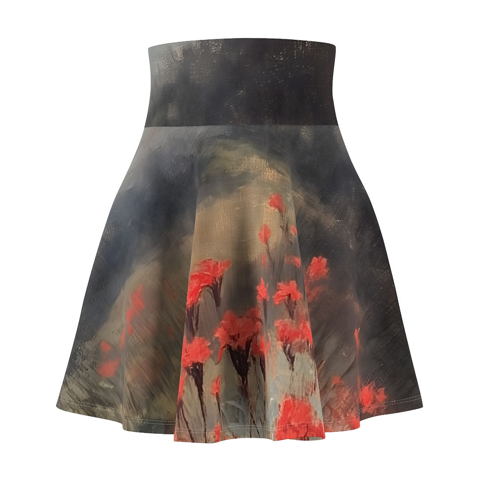 Thumbnail: Floral Oil Painting Women's Skater Skirt (AOP)