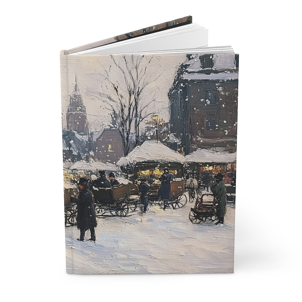 Old timely market 4 Hardcover Journal Matte