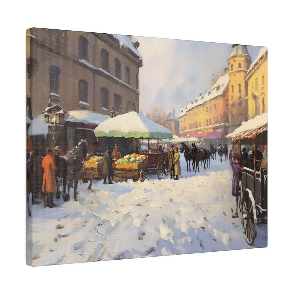 Thumbnail: Old timely market 1 Matte Canvas, Stretched, 0.75"