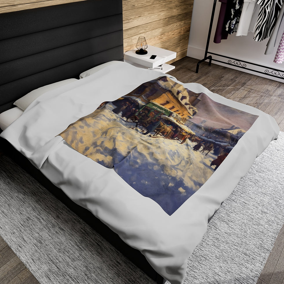 Thumbnail: Old timely market 3 Velveteen Plush Blanket