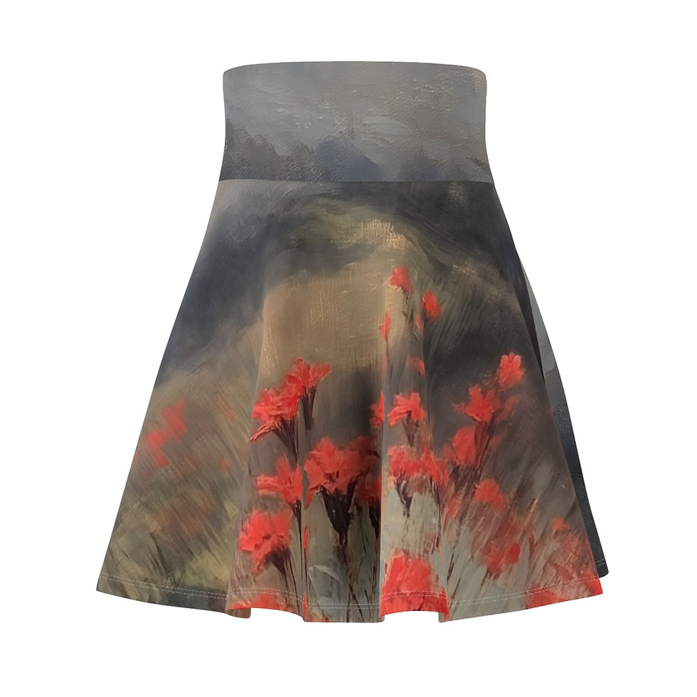 Thumbnail: Floral Oil Painting Women's Skater Skirt (AOP)