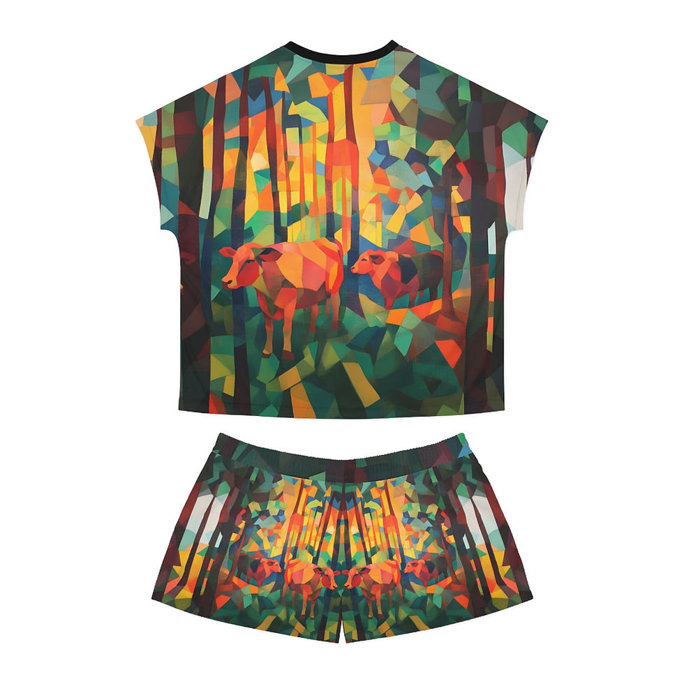 Thumbnail: Cow Women's Short Pajama Set (AOP)
