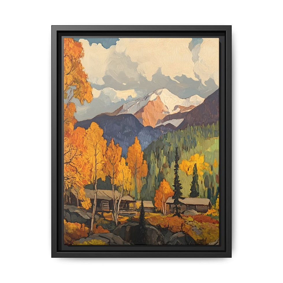Thumbnail: Autumn 3 Matte Canvas, Framed (Multi-color)